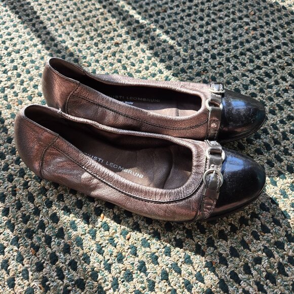 AGL Attilio Giusti Leombruni Monika Captoe Leather Ballet Flats Brown 35/5 - Picture 1 of 6